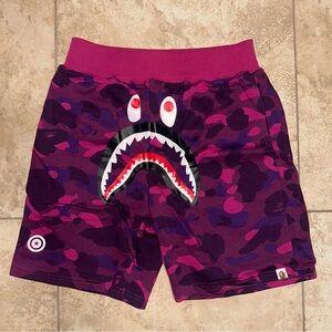 Bape Purple Camo Shark Athletic Shorts